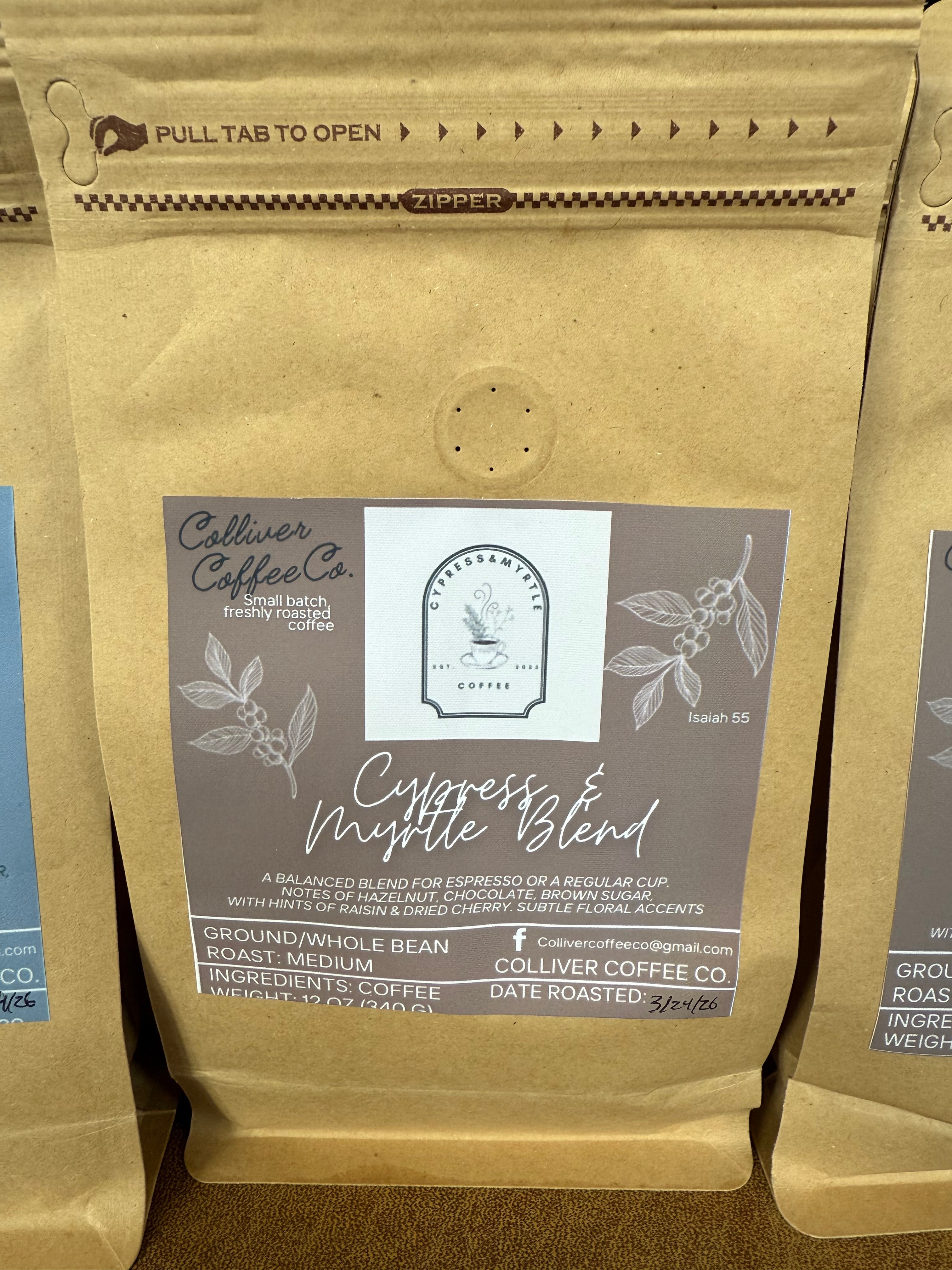 Colliver Coffee Company Roasters - Cypress & Myrtle Blend 12oz
