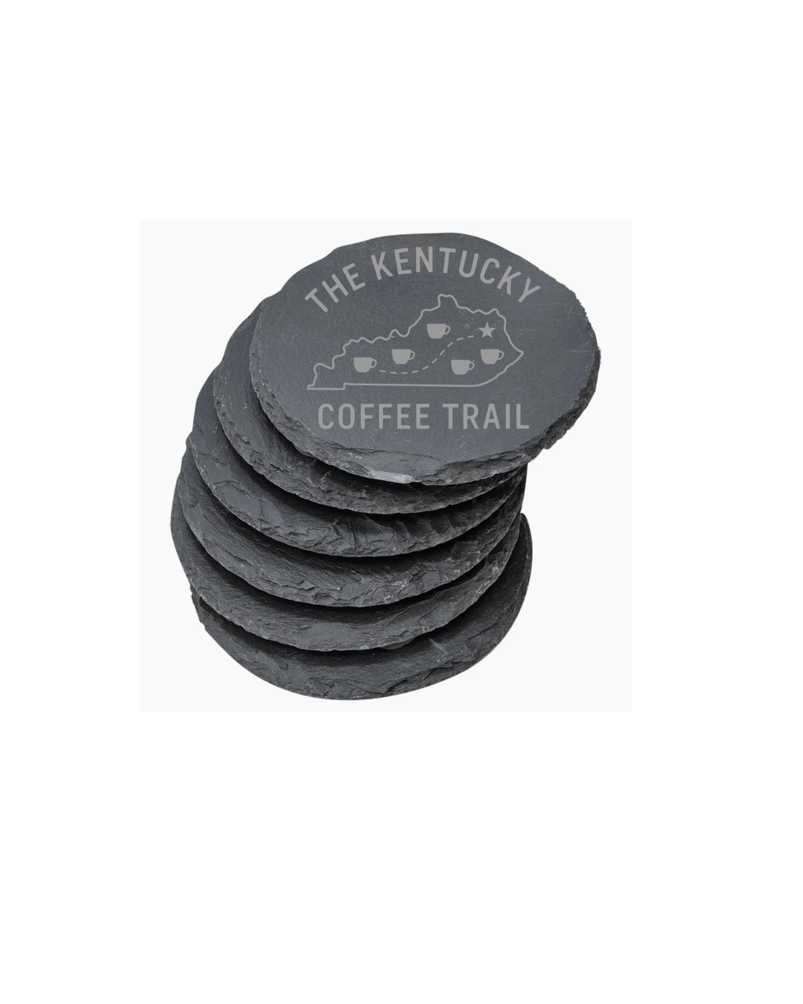 SINGLE 4" round slate stone coaster