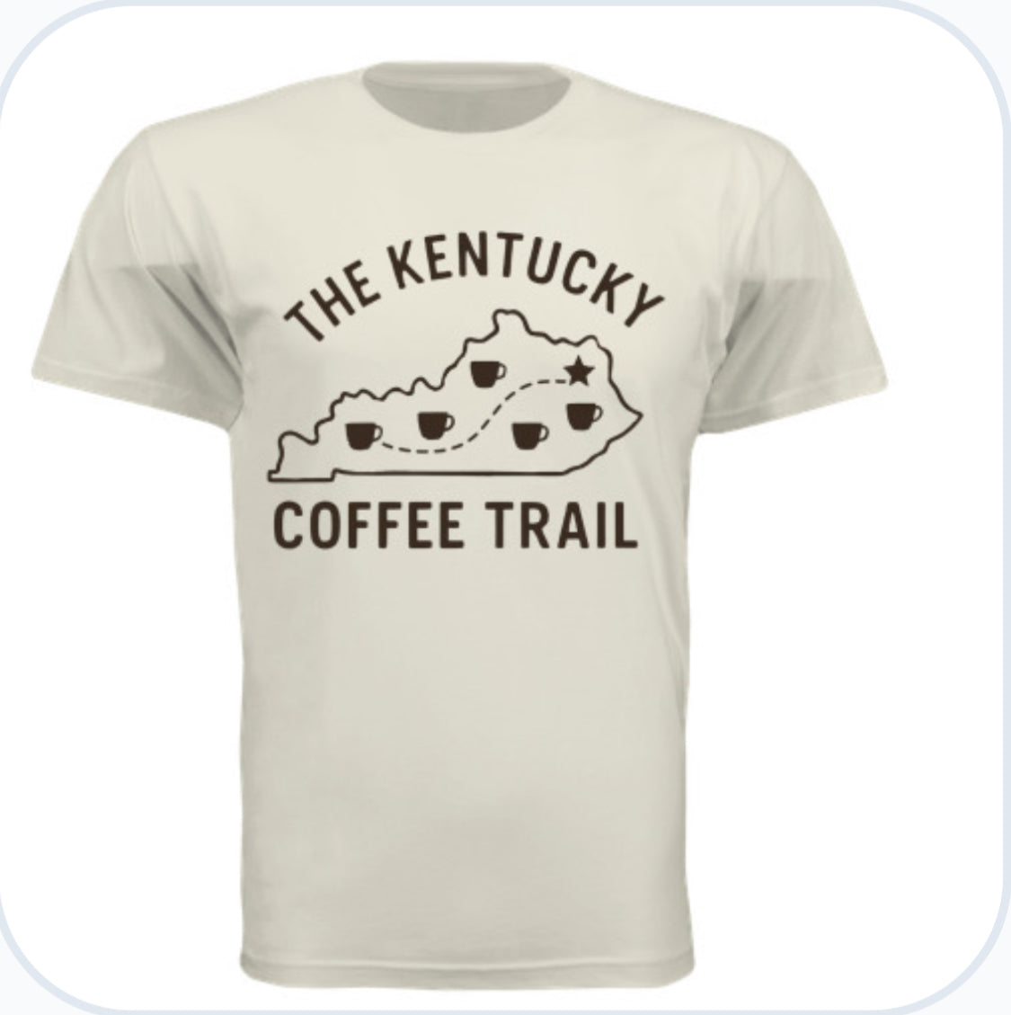 Kentucky Coffee Trail™ Logo T-Shirt – Sand with Brown