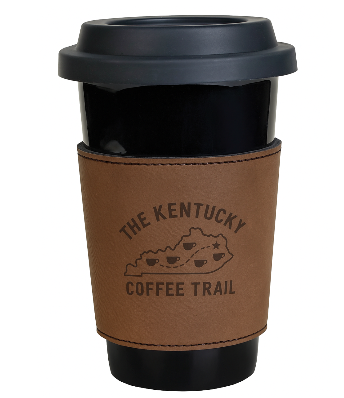 Engraved Vegan Leatherette Cup Sleeve