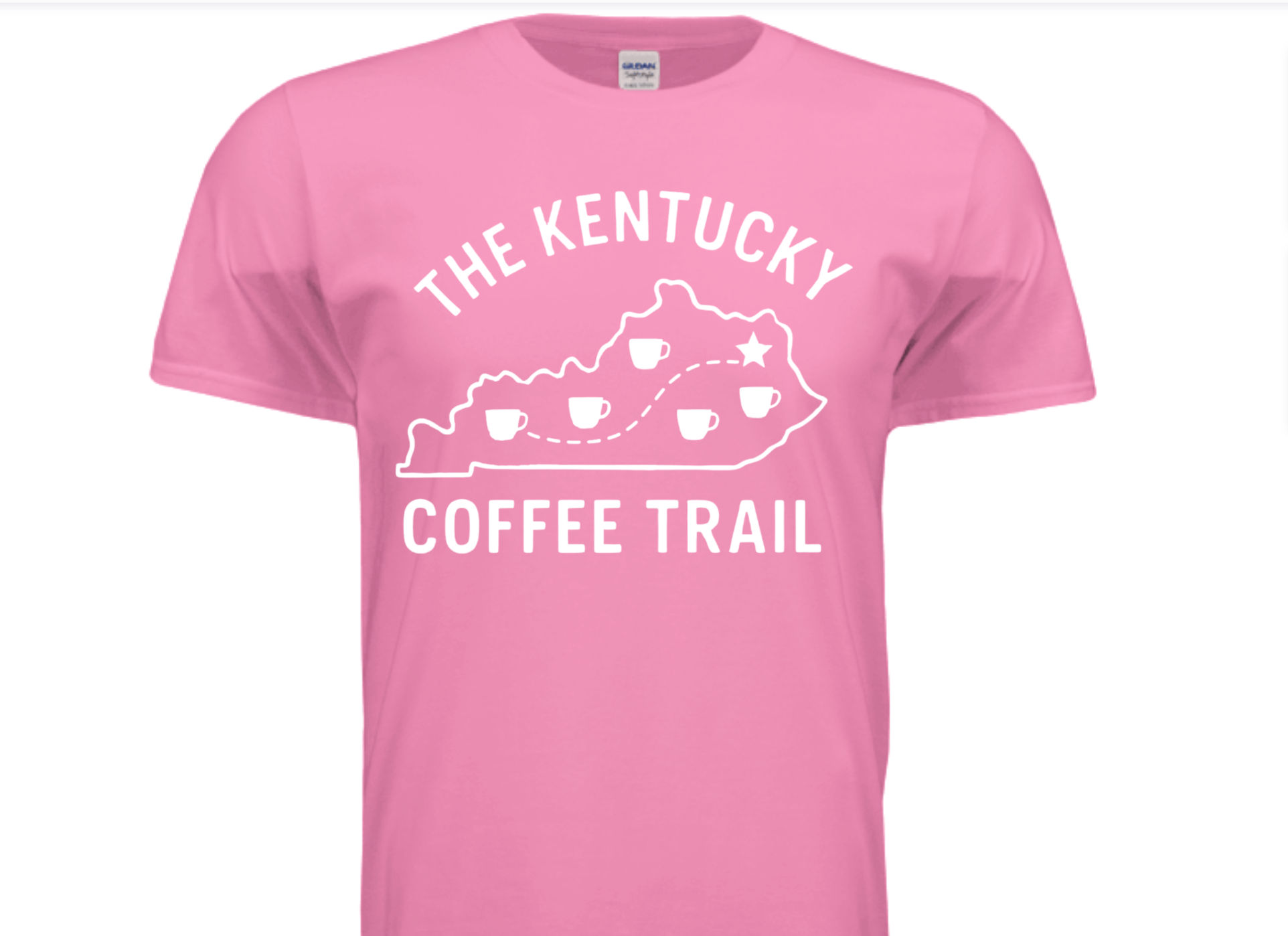 Kentucky Coffee Trail™ Logo T-Shirt – Pink with White